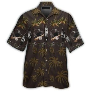 San Diego Padres Tropical Hawaiian Shirt With Surf Helmet Design
