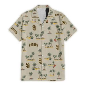 San Diego Padres Hawaiian Shirt With Island Palms Design