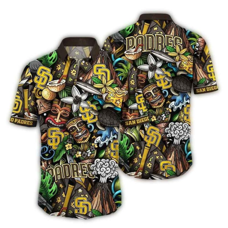 San Diego Padres Island Tiki Adventure Hawaiian Shirt 1