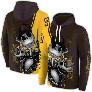 San Diego Padres Jack Skellington All-Over Print Hoodie For Fans