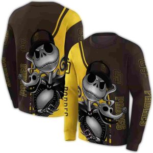 San Diego Padres Jack Skellington All-Over Print Hoodie For Fans