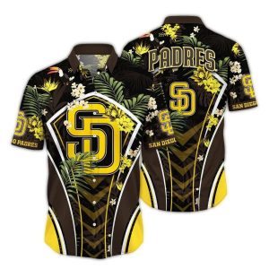 San Diego Padres Hawaiian Shirt - Leafy Uniform Design For Fans