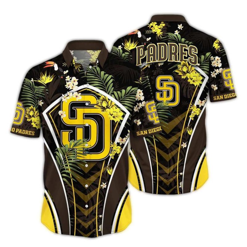 San Diego Padres Leafs Uniform Hawaiian Shirt 1