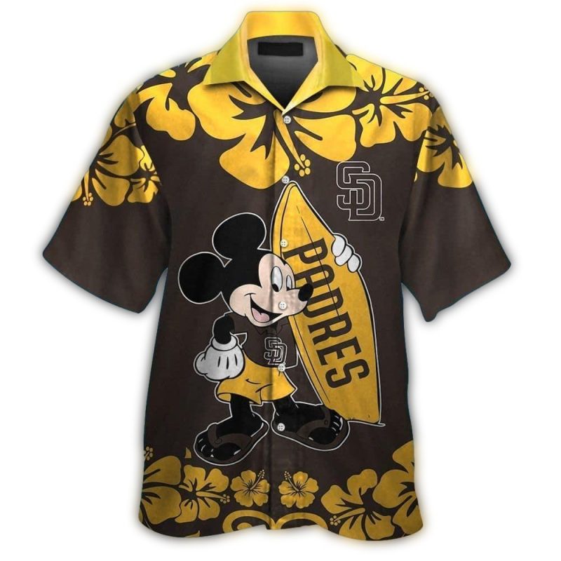 San Diego Padres Mickey Mouse Surf Tropical Hawaiian Shirt 1