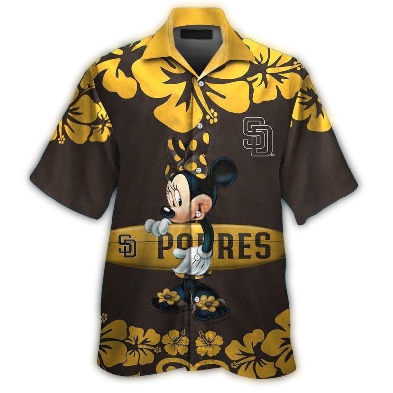 San Diego Padres Minnie Mouse Surf Tropical Hawaiian Shirt 1