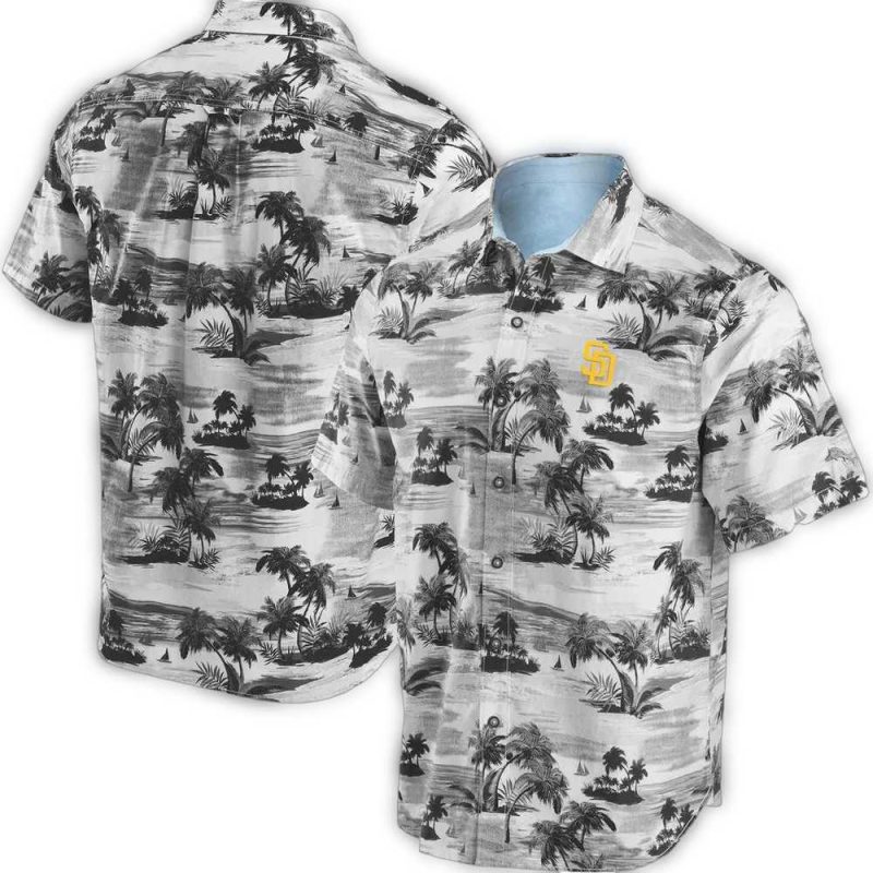 San Diego Padres Monochrome Tropics Hawaiian Shirt 1
