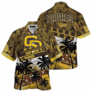 San Diego Padres Hawaiian Shirt With Palm Tree Pattern For Fans