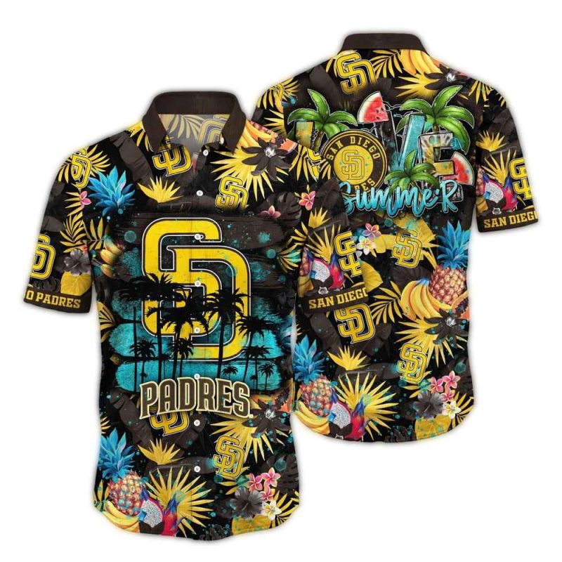 San Diego Padres Pineapple Beach Tropical Summer Vacation Hawaiian Shirt 1