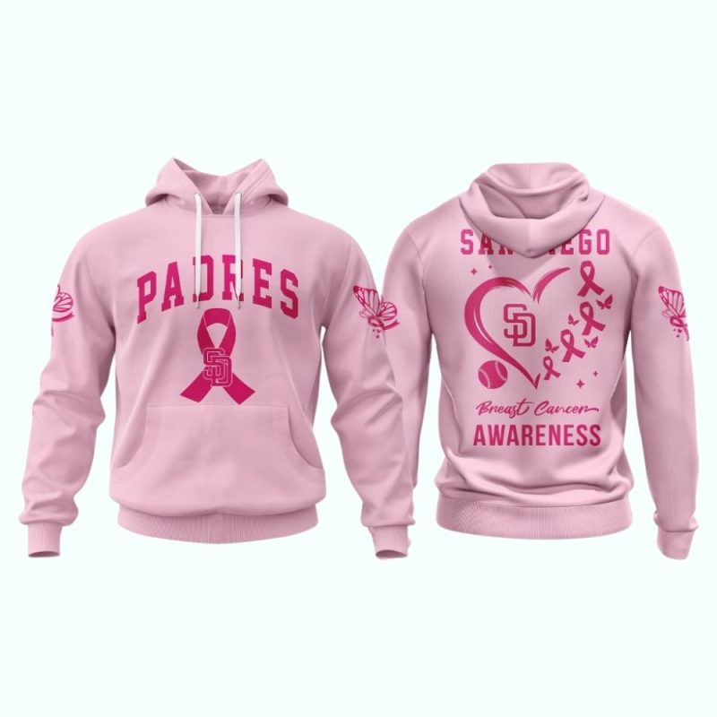 San Diego Padres Pink Breast Cancer Awareness AOP Hoodie 1