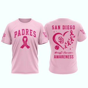 Pink San Diego Padres Breast Cancer Awareness All Over Print T-Shirt