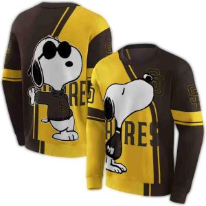 Playful Snoopy All Over Print San Diego Padres Sweatshirt For Fans