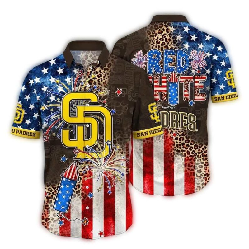 San Diego Padres Red White Wild Hawaiian Shirt 1