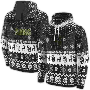 San Diego Padres Reindeer Print All-Over Hoodie For Holiday Cheer