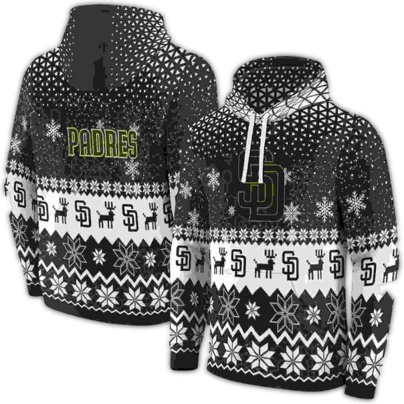San Diego Padres Reindeer Motif AOP Hoodie 1