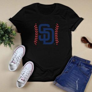 San Diego Padres Sd Logo Baseball Stitching T-Shirt For Fans