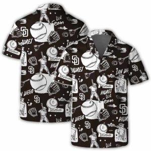 San Diego Padres Hawaiian Shirt With Sketch Design For Fans