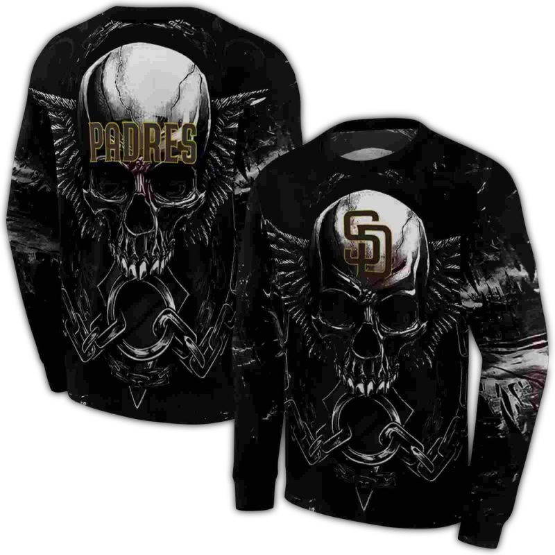 San Diego Padres Skull Artwork AOP Sweatshirt 1