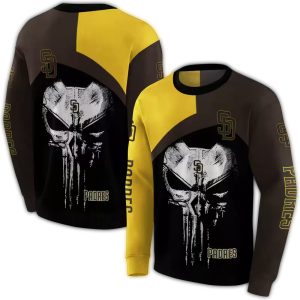 San Diego Padres Skull Punisher Graphic Sweatshirt For Fans