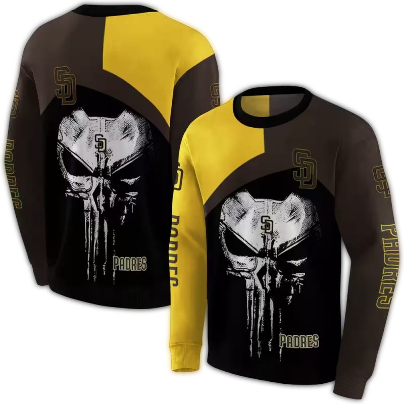 San Diego Padres Skull Punisher AOP Sweatshirt 1
