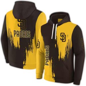 San Diego Padres Splatter Print Hoodie - All Over Design For Fans