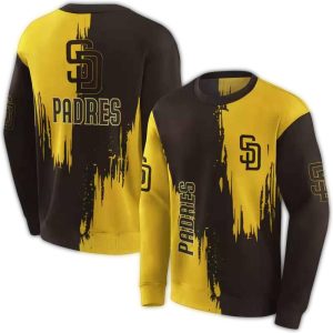 San Diego Padres All Over Print Sweatshirt With Splatter Design