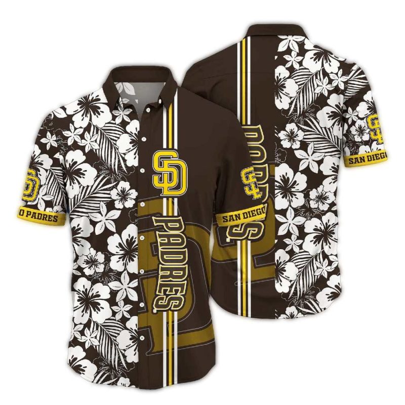 San Diego Padres Stripe Flower Vintage Hawaiian Shirt 1