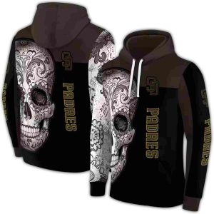 San Diego Padres Sugar Skull All-Over Print Hoodie For Fans