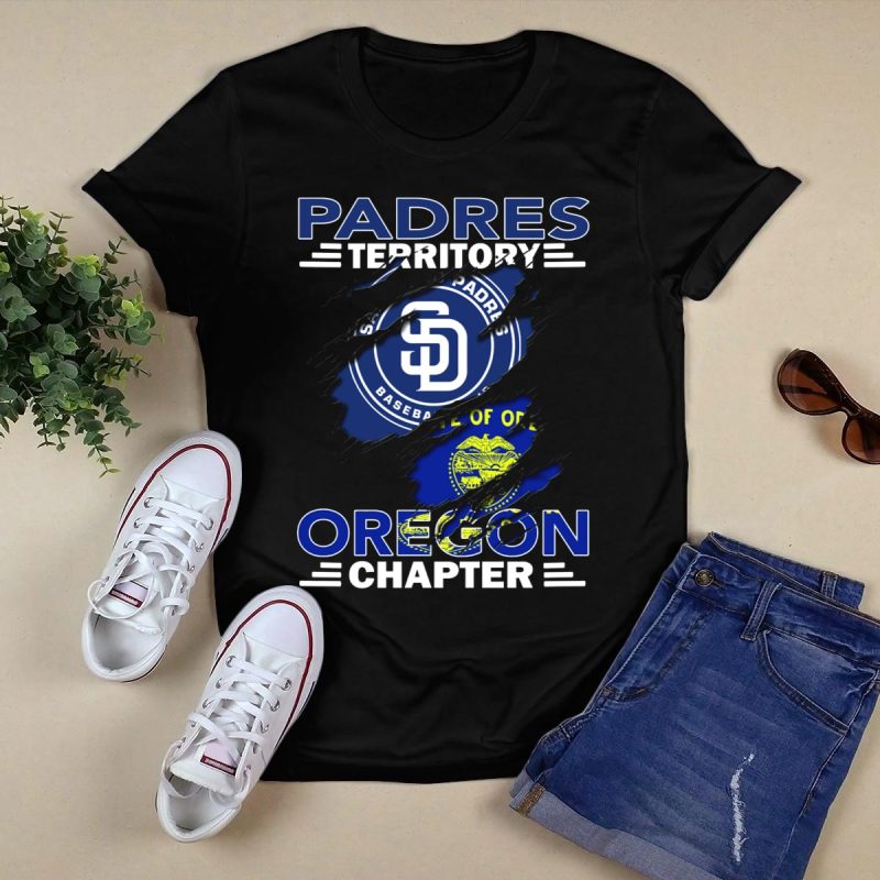 San Diego Padres Territory Oregon Chapter State Seal Rip T Shirt Black 1