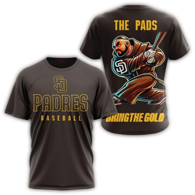 San Diego Padres The Pads Bring The Gold AOP T Shirt 1