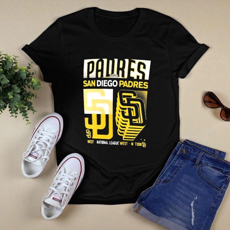 San Diego Padres West National League West Stack T Shirt Black 1