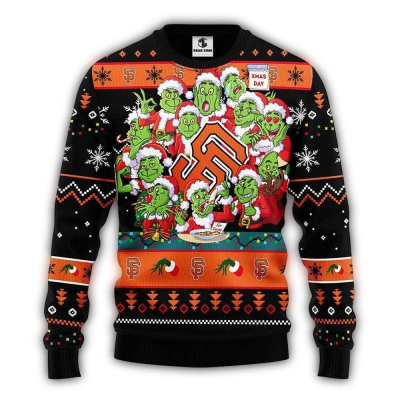 San Francisco Giants 12 Grinch Xmas Day Ugly Sweater 1