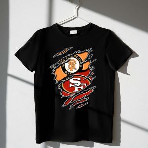 San Francisco Giants & 49Ers Dual Logo Claw Marks T-Shirt For Fans