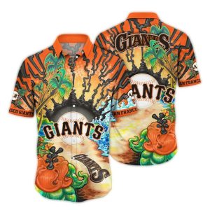 San Francisco Giants Tropical Hawaiian Shirt For Beach Fans