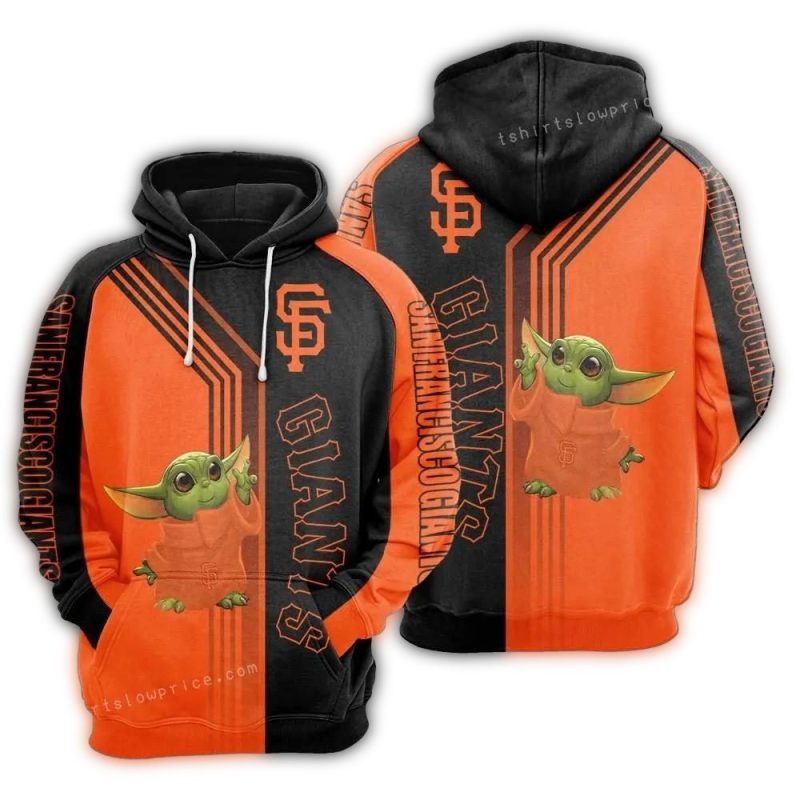San Francisco Giants Baby Yoda All over Print Hoodie 1