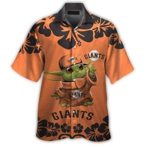 San Francisco Giants Baby Yoda Floral Hawaiian Shirt For Kids