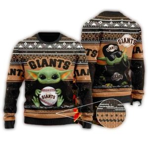 San Francisco Giants Baby Yoda Baseball Christmas Ugly Sweater