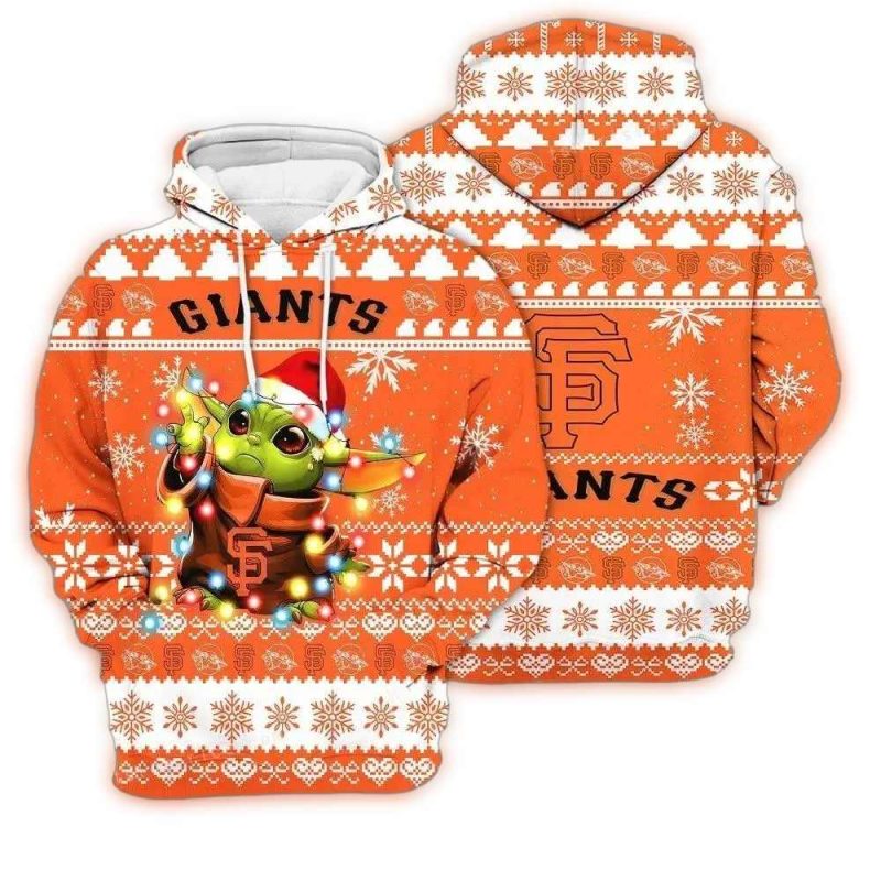 San Francisco Giants Baby Yoda Star Wars All over Print Hoodie 1