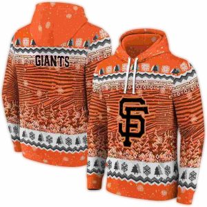 San Francisco Giants Christmas Trees All-Over Print Hoodie For Fans