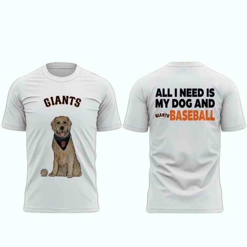 San Francisco Giants Dog Days Golden Retriever All over Print T Shirt 1