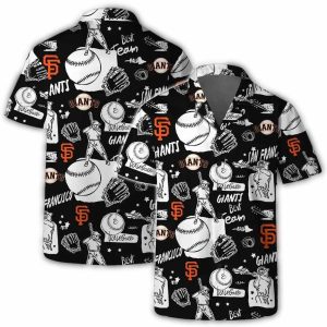 San Francisco Giants Doodle Print Hawaiian Shirt For Fans