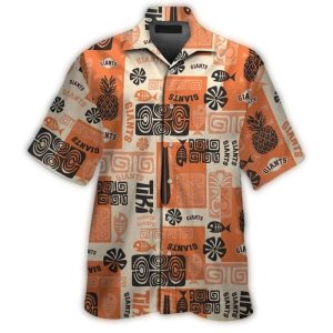 San Francisco Giants Hawaiian Shirt With Fish, Pineapple & Flower Design
