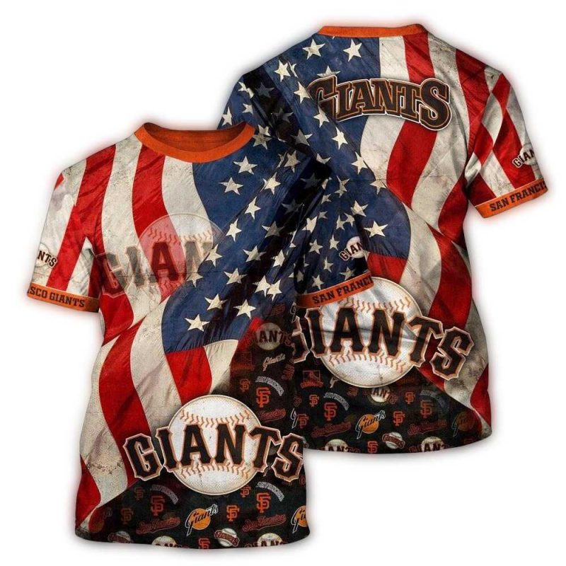 San Francisco Giants Flag American All over Print T Shirt 1
