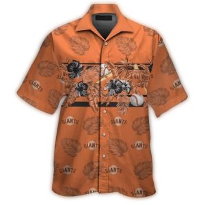 San Francisco Giants Floral Leaf Pattern Hawaiian Shirt For Fans