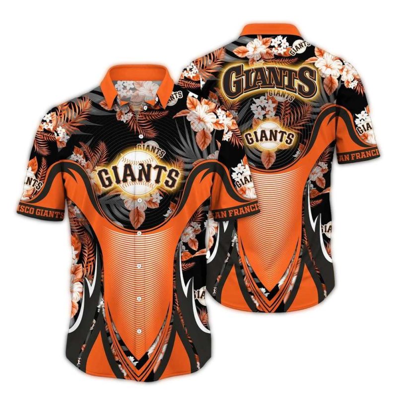 San Francisco Giants Floral Leafs Uniform Hawaiian Shirt 1