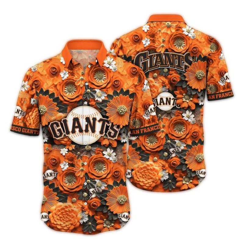 San Francisco Giants Flower Blossom Pattern Hawaiian Shirt 1