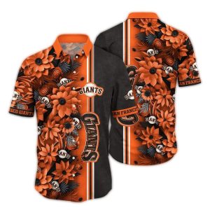 San Francisco Giants Floral Stripe Hawaiian Shirt For Fans And Beachwear