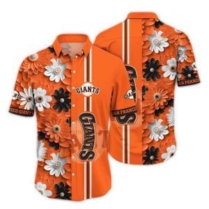 San Francisco Giants Floral Stripe Hawaiian Shirt For Fans