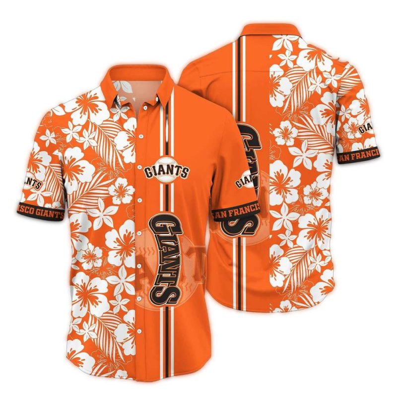 San Francisco Giants Flower Stripes Vintage Hawaiian Shirt 1