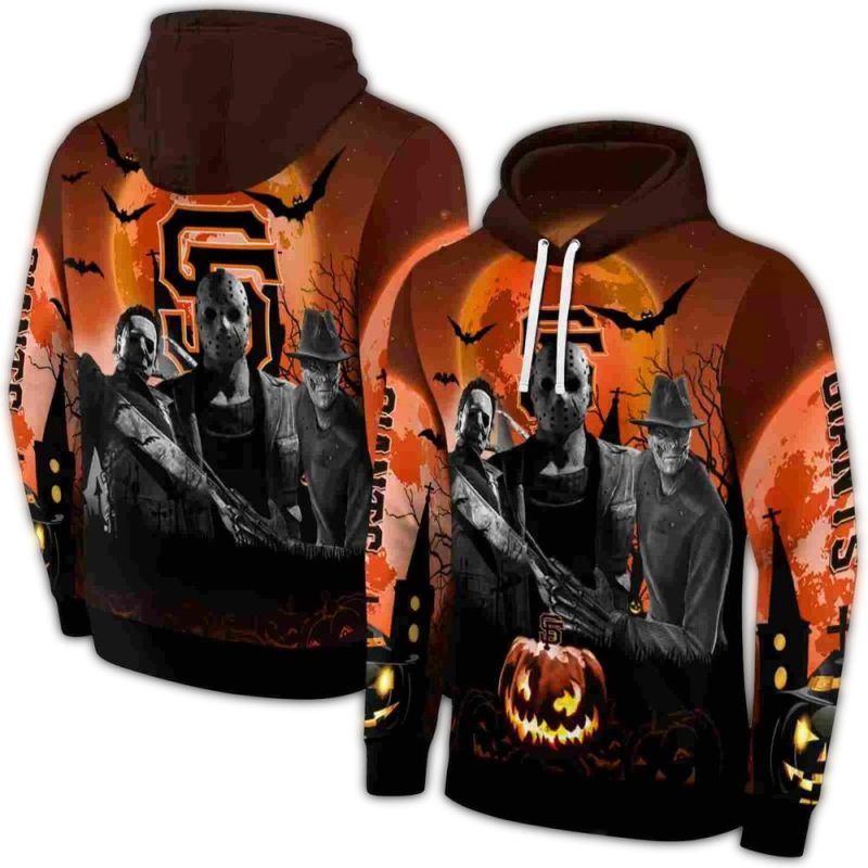 San Francisco Giants Friends Horror Halloween Vibes All over Print Hoodie 1