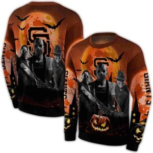 San Francisco Giants Friends Halloween Vibes All-Over Print Sweatshirt